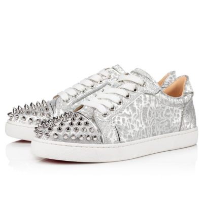 Zapatillas Vieira Spikes Christian Louboutin Mujer - Plateados - 1215066O182